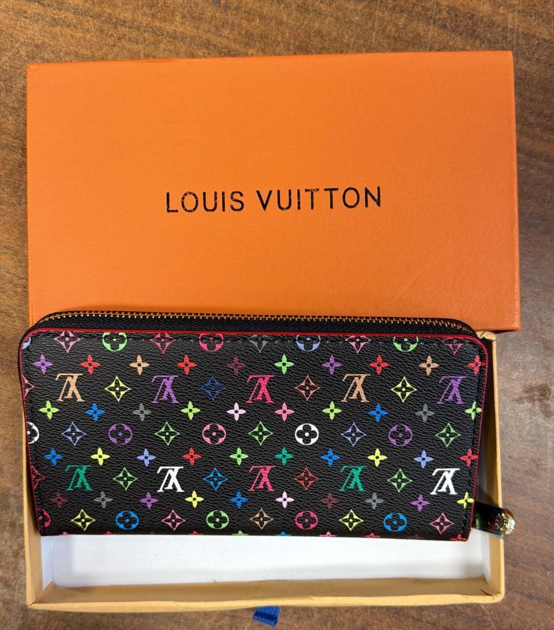 Louis Vuitton Multicolor Monogram Zip Around Wallet – Black Long Wallet