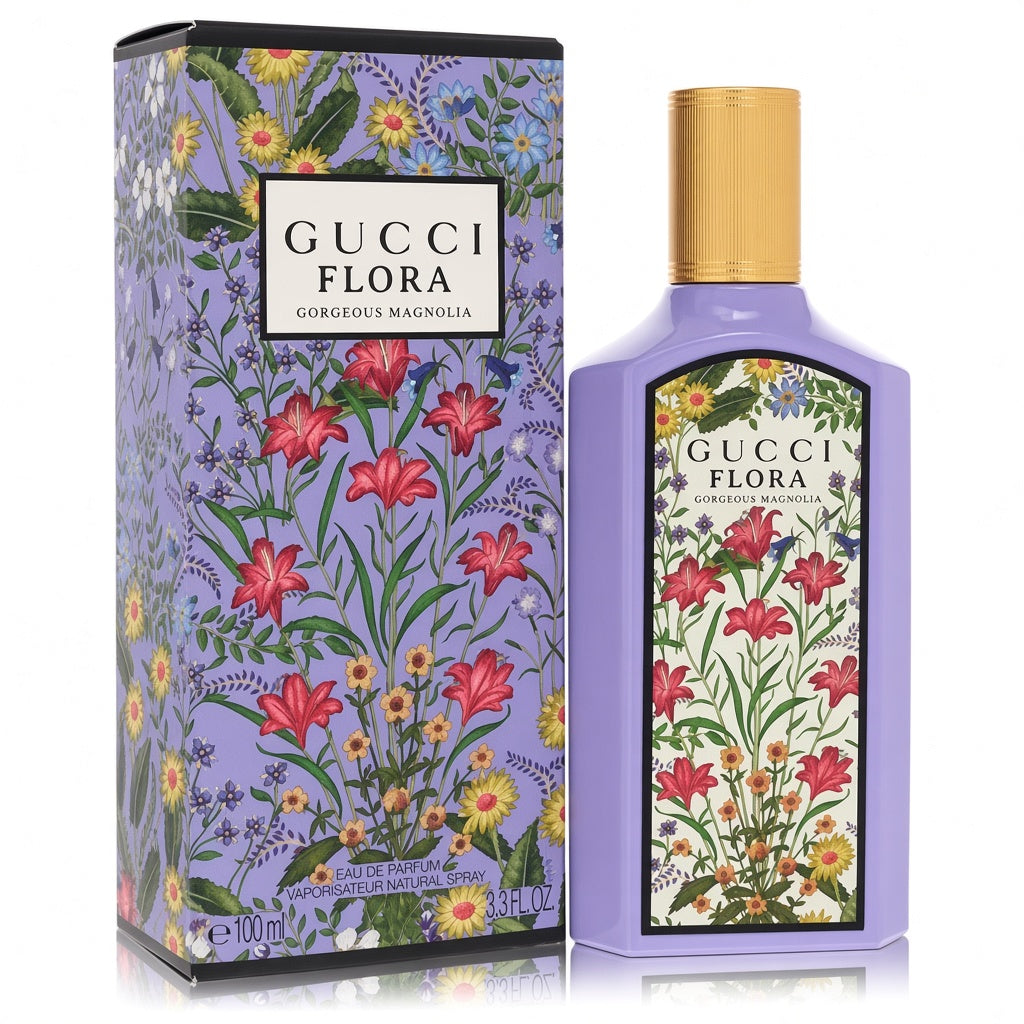 Gucci Flora Gorgeous Magnolia Eau de Parfum for Women – 3.3 oz Floral Fragrance Spray